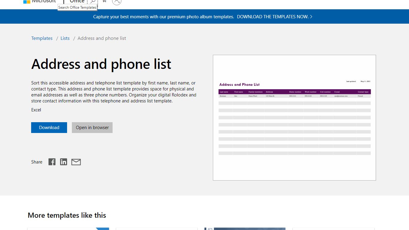 Address and phone list - templates.office.com